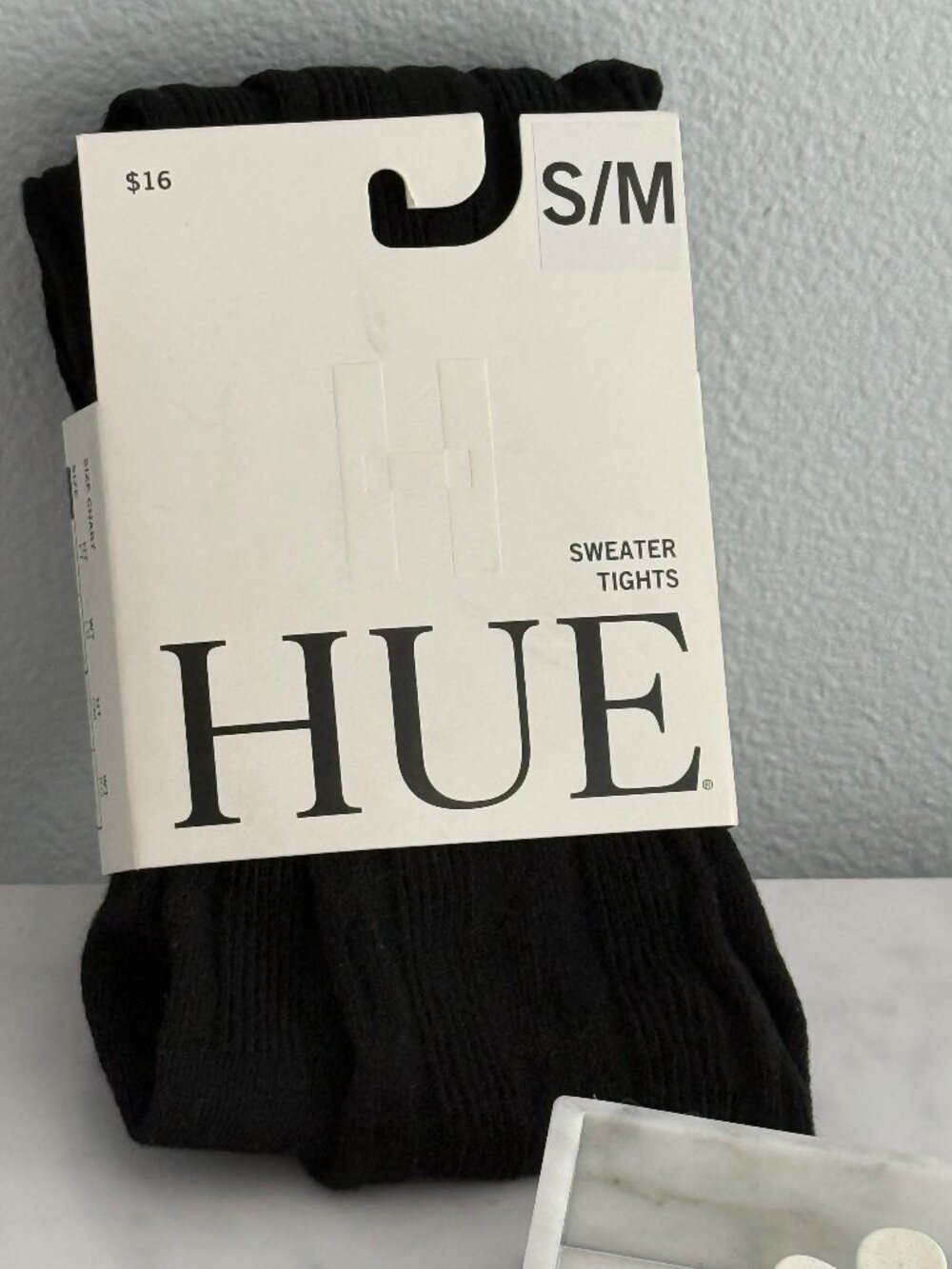 HUE Women's Cable Sweater Tights BLACK S/M - Picture 2 of 4